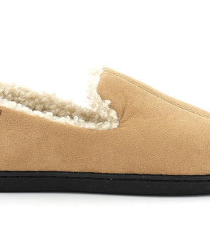 Kamelbraune Damen Slip-ons mit Teddyfutter