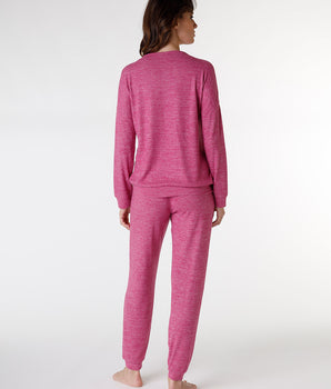 Langes Pyjama-Set in rosa