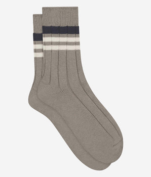 Gestreifte Rippstricksocken für Herren Grey Dim Bamboo