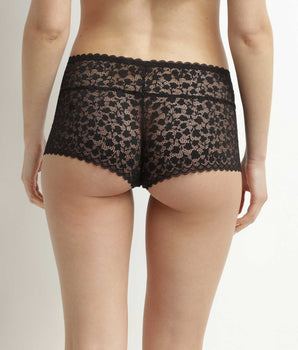 Schwarzer Shorty aus Blütenspitze - Daisy Lace