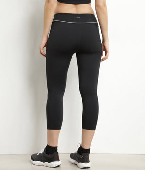 Kurze Sportleggings für Damen aus schwarzer Mikrofaser Dim Move