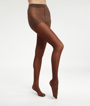 Kupferbraune semi-transparente Strumpfhose mit Lurex - DIM Style