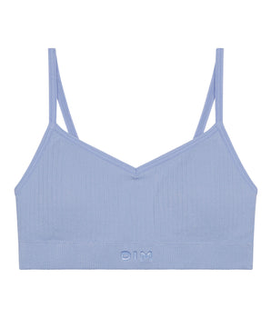 Mädchen-Bustier aus Mikrofaser mit abnehmbaren Schaumstoffeinlagen blau - Dim