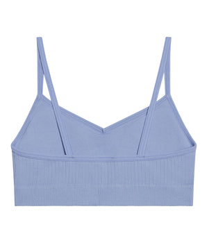 Mädchen-Bustier aus Mikrofaser mit abnehmbaren Schaumstoffeinlagen blau - Dim