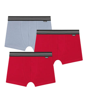 3er-Pack blaue Boxershorts für Jungen aus Baumwolle mit Stretch – EcoDIM