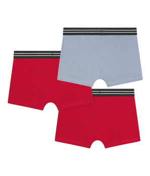 3er-Pack blaue Boxershorts für Jungen aus Baumwolle mit Stretch – EcoDIM