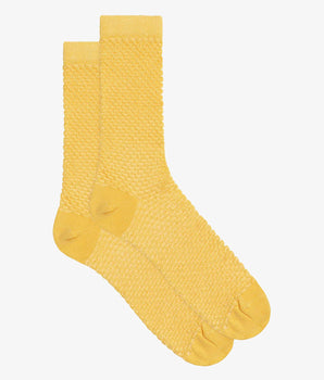 Zitronenfarbene Damensocken aus Viskose mit Waffeloptik - Dim Style