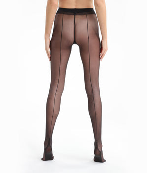 Schwarze Strumpfhose mit dunklem Saum 20D - DIM Signature Couture