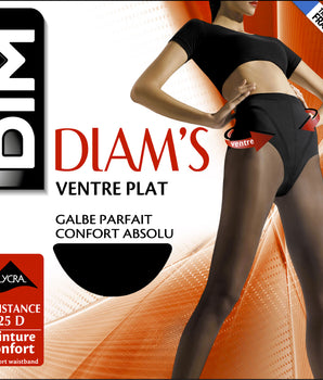 Schwarze Strumpfhose mit Bauch-weg-Effekt 25D - Diam’s Ventre Plat