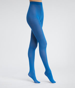 Leuchtend blaue blickdichte Strumpfhose in Velouroptik 50D - DIM Style