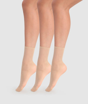 3er-Pack transparente Socken 20D in Nude - Beauty Resist