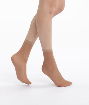 4er-Pack semi-transparente Socken 27D dunkelbeige - EcoDIM