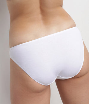 Weißer Slip aus Baumwolle mit Spitze - EcoDIM