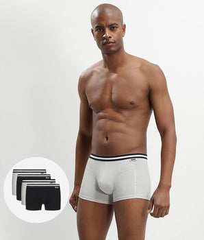 4er-Pack Boxershorts aus Stretch-Baumwolle grau/schwarz - EcoDIM