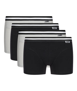 4er-Pack Boxershorts aus Stretch-Baumwolle grau/schwarz - EcoDIM