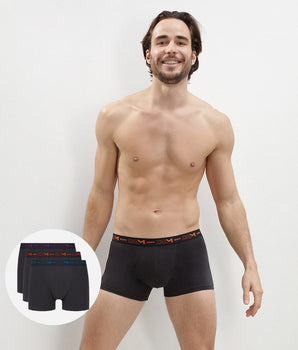 3er-Pack schwarze Boxershorts mit buntem Logobund