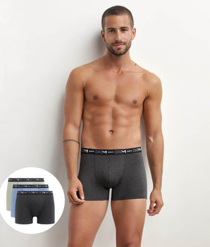 3er-Pack Boxershorts aus Stretch-Baumwolle pistazie/zartblau/dunkelgrau