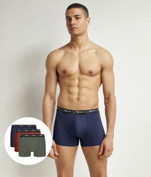 3er-Pack Boxershorts aus Stretch-Baumwolle blau/rot/grün