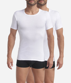 Lot de 2 t-shirts homme en coton Blanc à col rond EcoDim